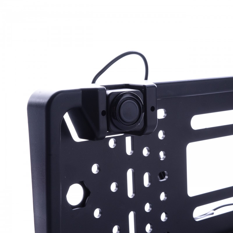 Couvací kamera v rámečku SPZ s 2 čidly a monitorem 5 palců (bezdrátová)