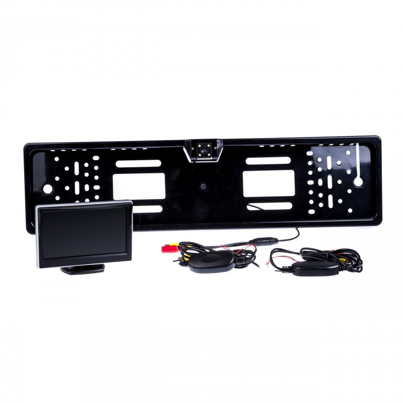 Couvací kamera v rámečku SPZ (bezdrátová) s monitorem 5 palců