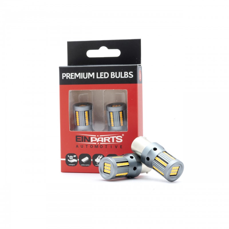 PY21W LED žárovky (66 x SMD 2016) oranžová CANBUS (B)