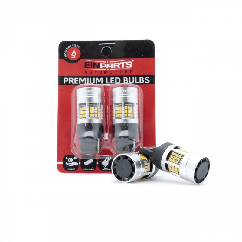 W21W LED žárovky (54 x SMD 2016) jantar CANBUS
