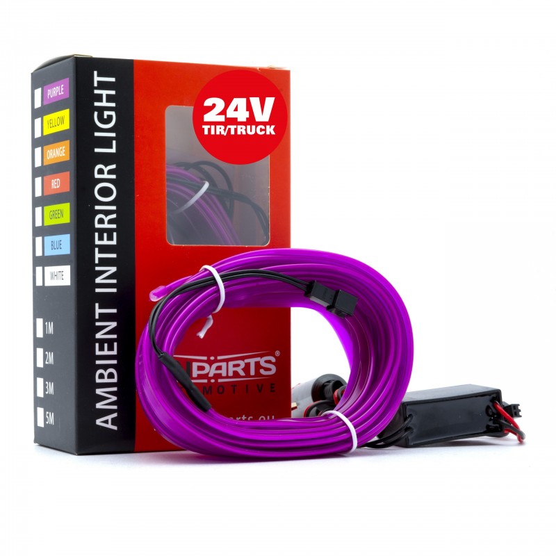 LED světlovodný pásek 5m (fialový) 24V
