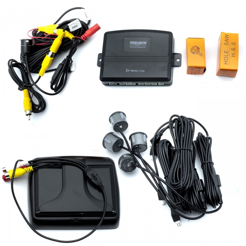 EPP5700 Parkovací Asistent s Monitorem a Couvací Kamerou (4 šedé senzory)