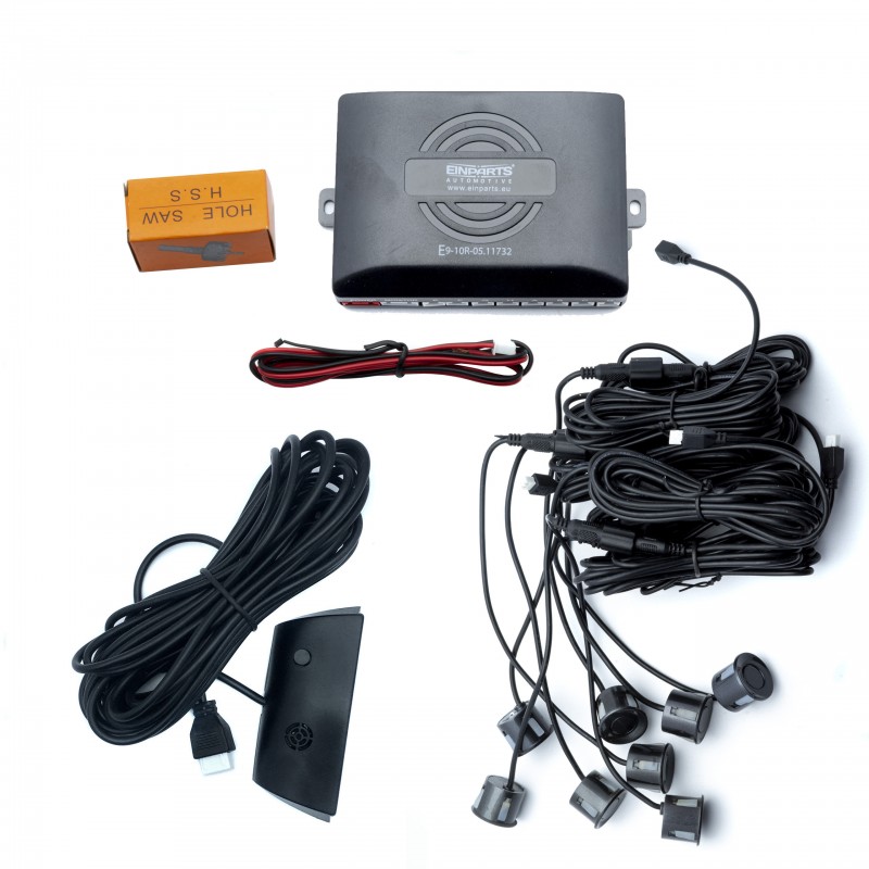 EPP8300 Parkovací Asistent s Displejem (8 grafitových senzorů)