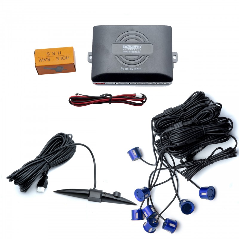 EPP8200 Parkovací Asistent s Displejem (8 královsky modrých senzorů)