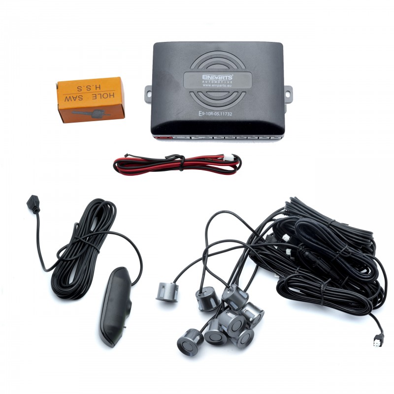 EPP8100 Parkovací Asistent s Displejem a Reproduktorem (8 šedých senzorů)