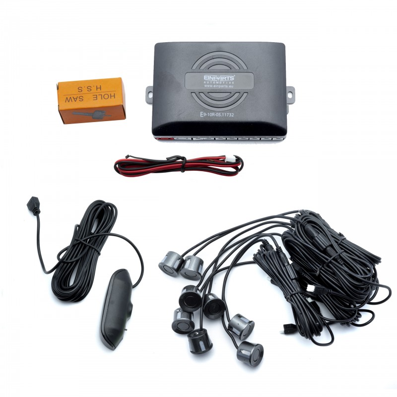 EPP8100 Parkovací Asistent s Displejem a Reproduktorem (8 antracitových senzorů)