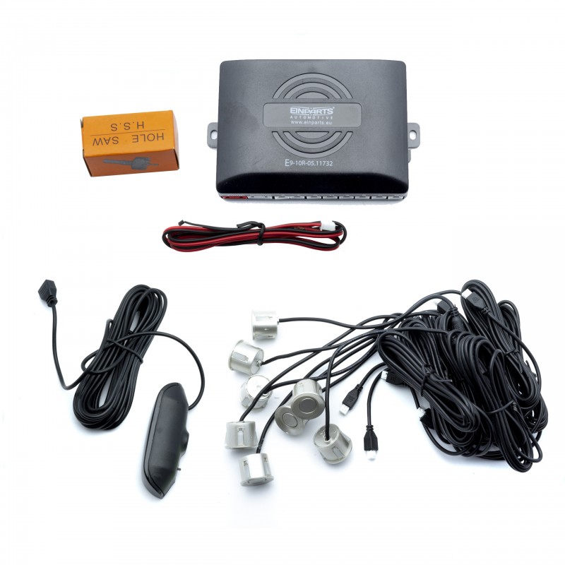 EPP8100 Parkovací Asistent s Displejem a Reproduktorem (8 popelových senzorů)