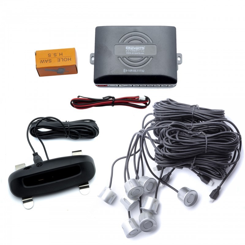 EPP8900 Parkovací Asistent s Displejem (8 stříbrných senzorů)