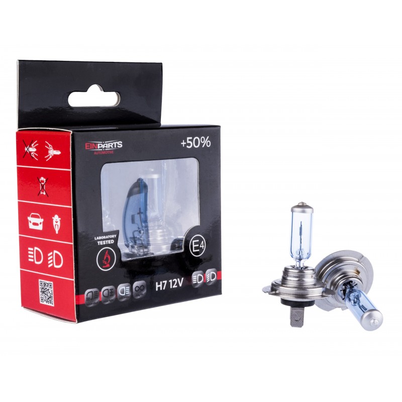 H7 Halogenové žárovky 55W se zvýšeným výkonem +50% 5000K (xenon efekt)