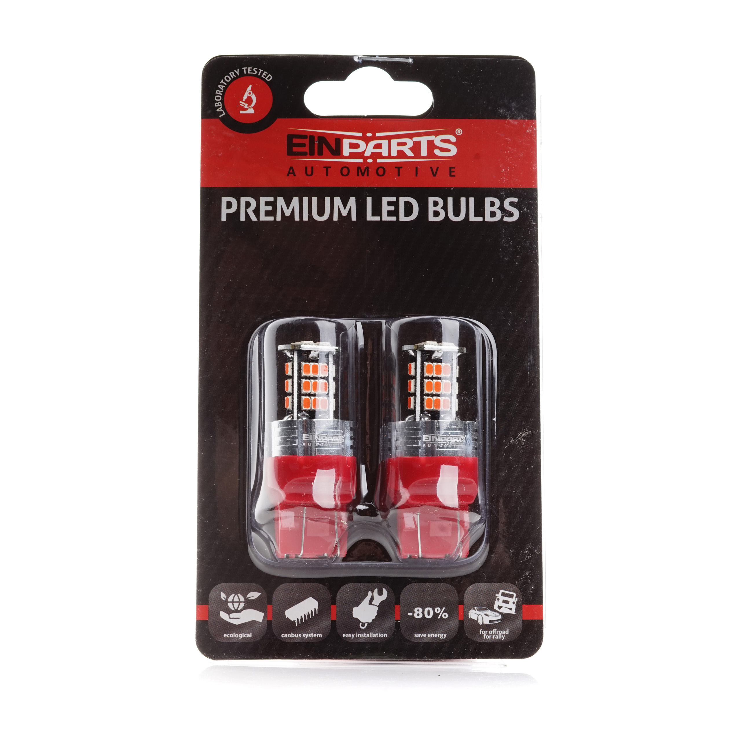 W21/5W LED žárovky (30 x SMD 3020) červená CANBUS 7443CK