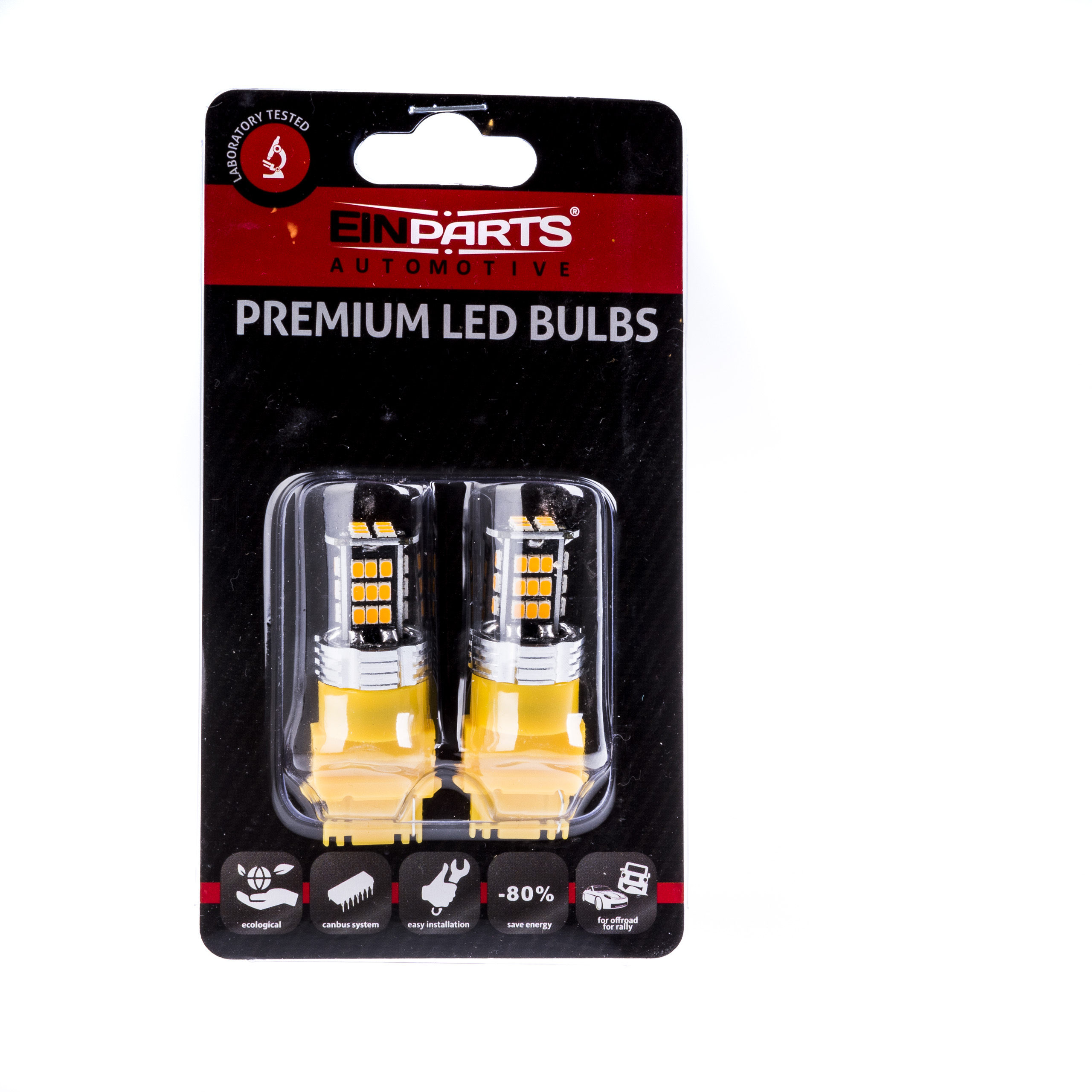 P27W LED žárovky (30 x SMD 3020) oranžová CANBUS