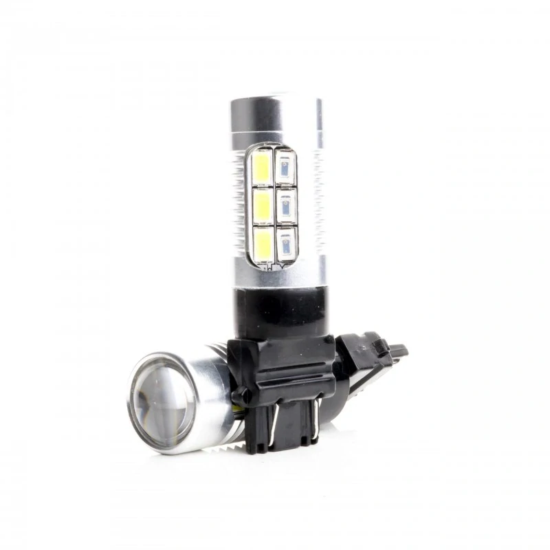 EPL166 LED žárovky P27/7W (22 x SMD 5730) 6000K/oranžová CANBUS DRL+ Blinkr