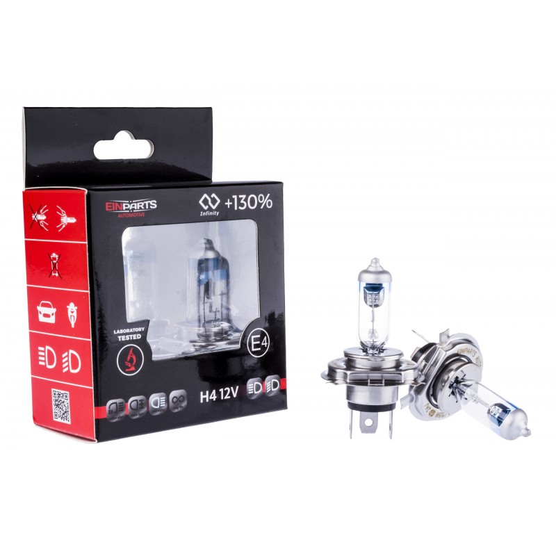 H4 Halogenové žárovky 55/60W se zvýšeným výkonem +130% 5000K