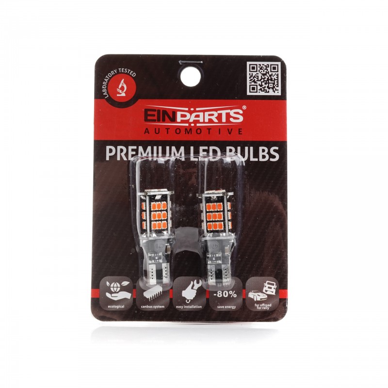 H16W LED žárovky (30 x SMD 3020) červená CANBUS