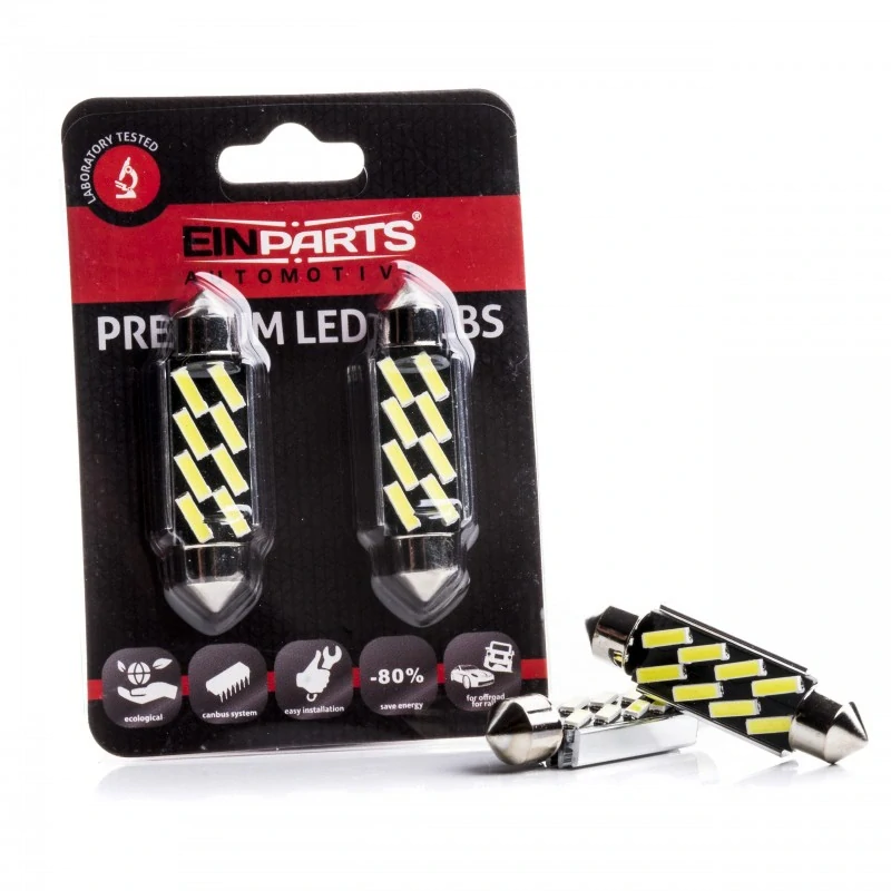 EPL217 LED žárovky C10W (8 x SMD 7020) 41mm 6000K CANBUS