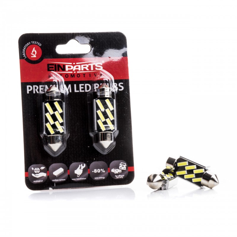 C5W LED žárovky (6 x SMD 7020) 36mm 6000K CANBUS