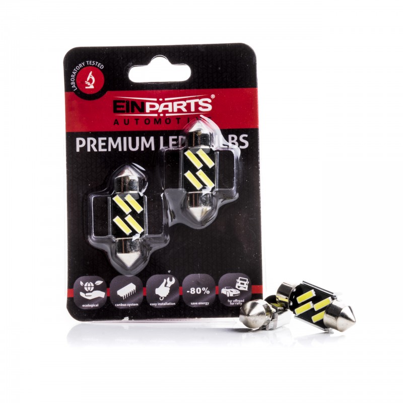 C5W LED žárovky (4 x SMD 7020) 32mm 6000K CANBUS