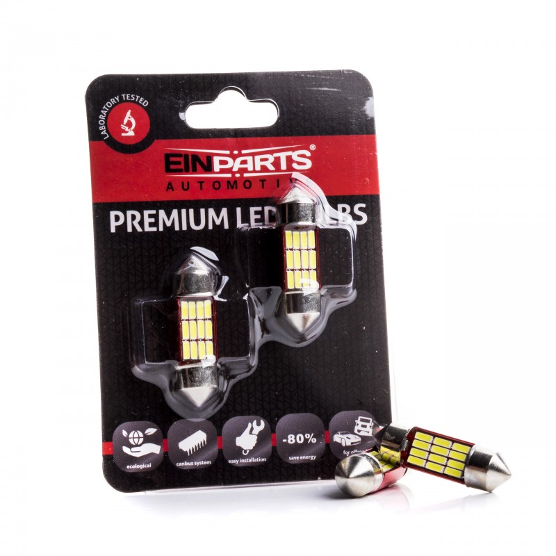 C5W LED žárovky (12 x SMD 4014) 32mm 6000K CANBUS