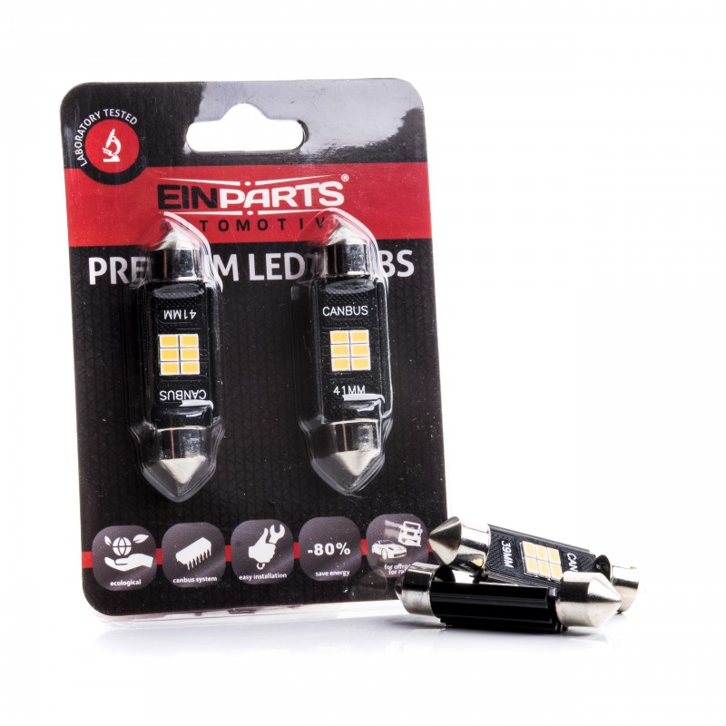 C10W LED žárovky (6 x SMD 2016) 42mm 6000K CANBUS