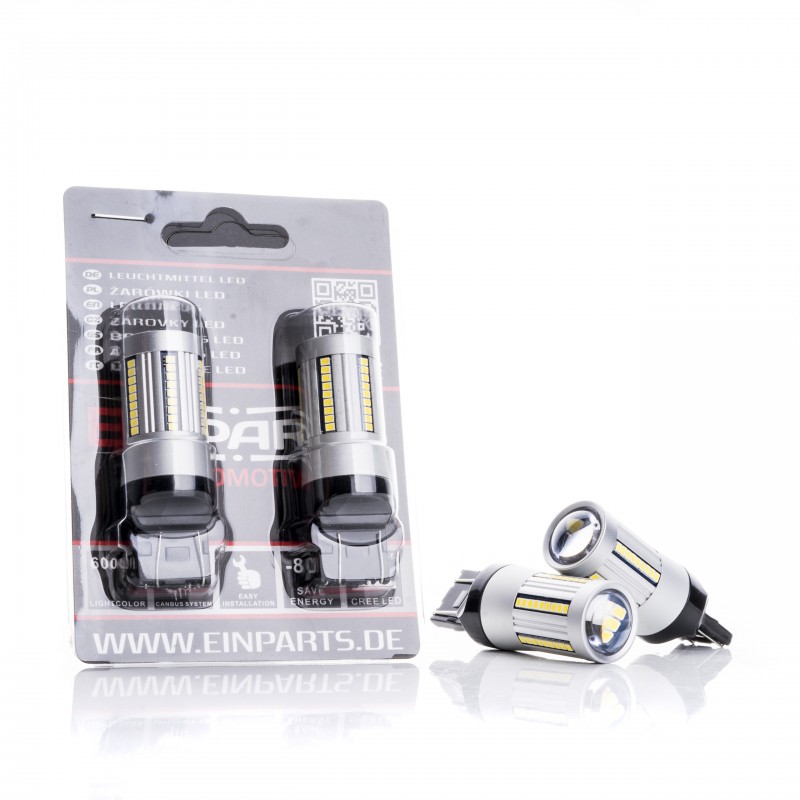 W21/5W LED žárovky (66 x SMD 2016) 6000K CANBUS (B)