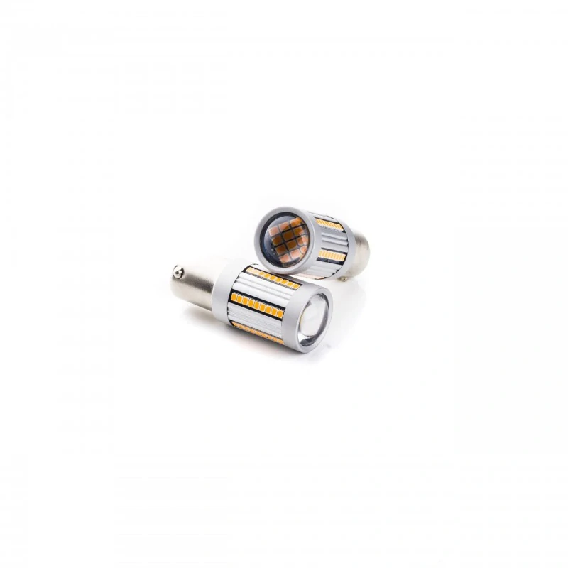 EPL255 LED žárovky PY21W (66 x SMD 2016) oranžová CANBUS