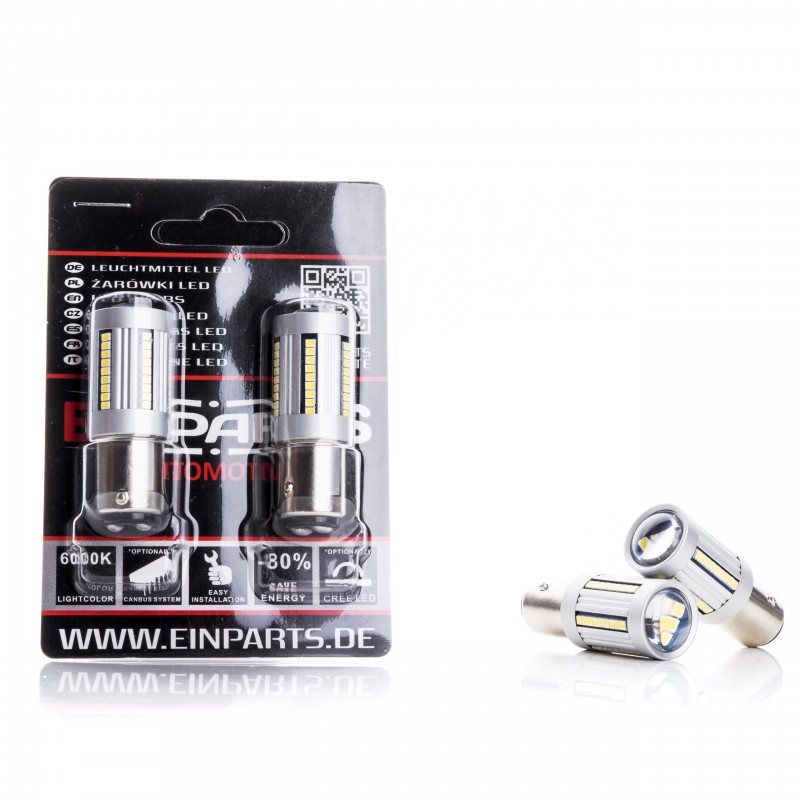 P21/5W LED žárovky (66 x SMD 2016) 6000K CANBUS