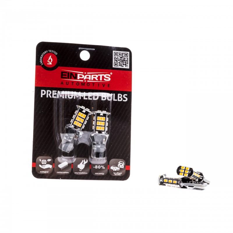 W16W LED žárovky (30 x SMD 3020) oranžová CANBUS