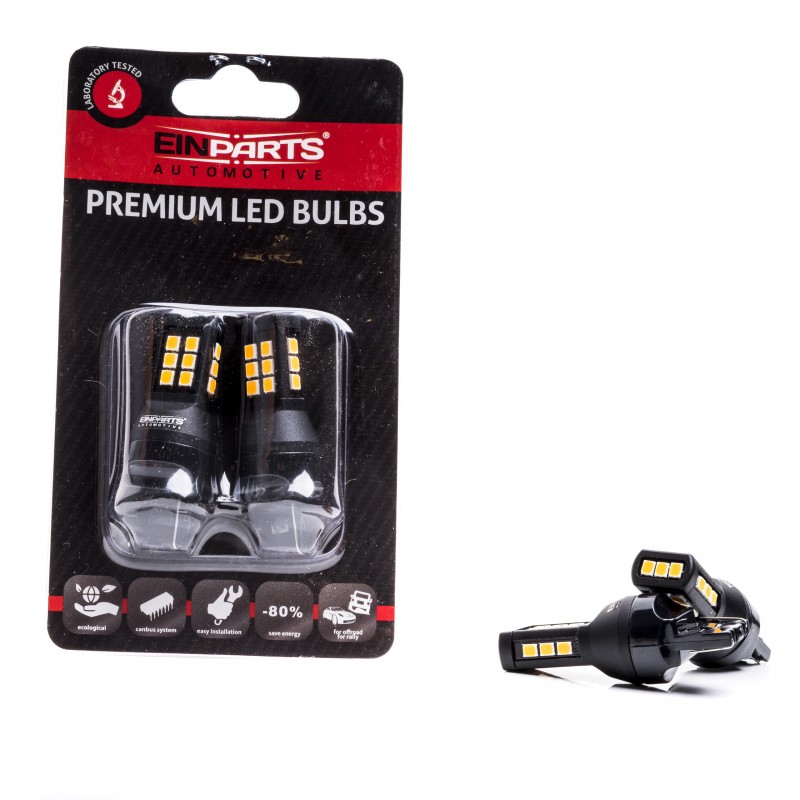 W21W LED žárovky (21 x SMD 2835) oranžová CANBUS
