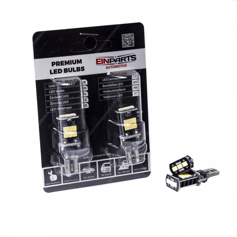 W16W LED žárovky (15 x SMD 2835) 6000K CANBUS
