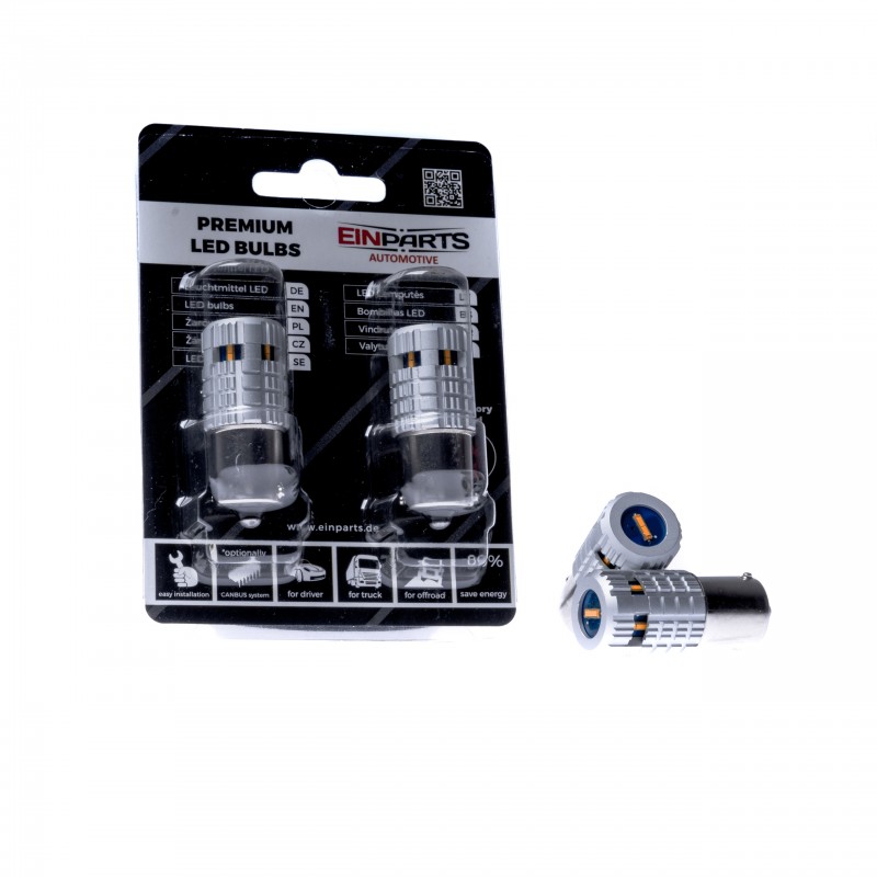 PY21W LED žárovky (6 x SMD 1860) oranžová CANBUS