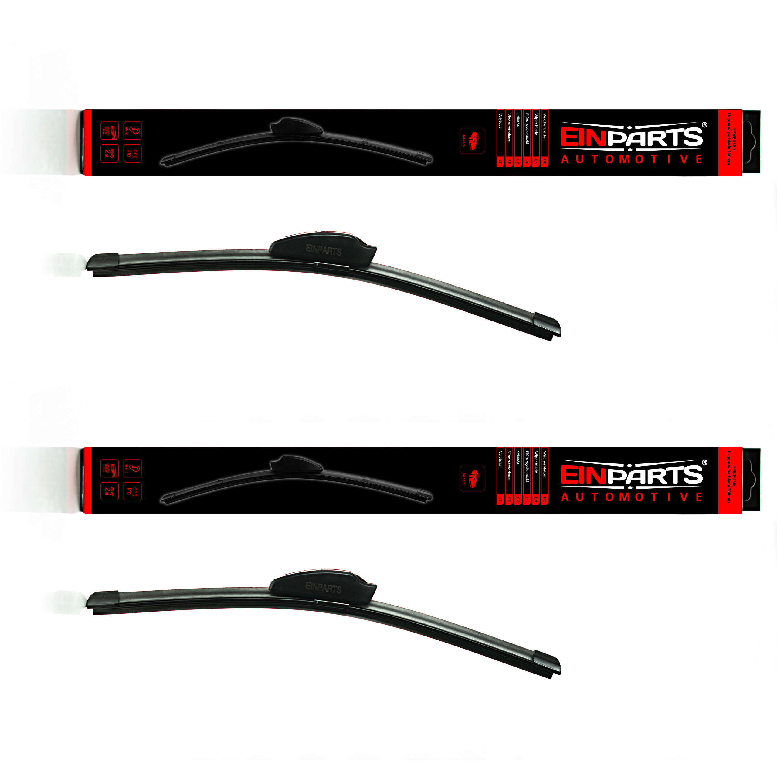 Přední stěrače 380/380mm ("U")