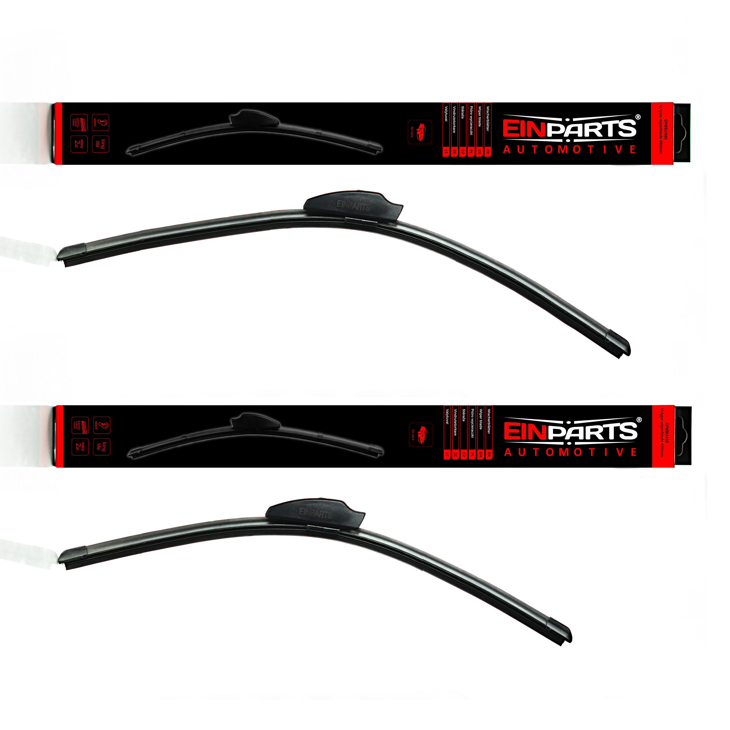 Přední stěrače 480/430mm ("U")