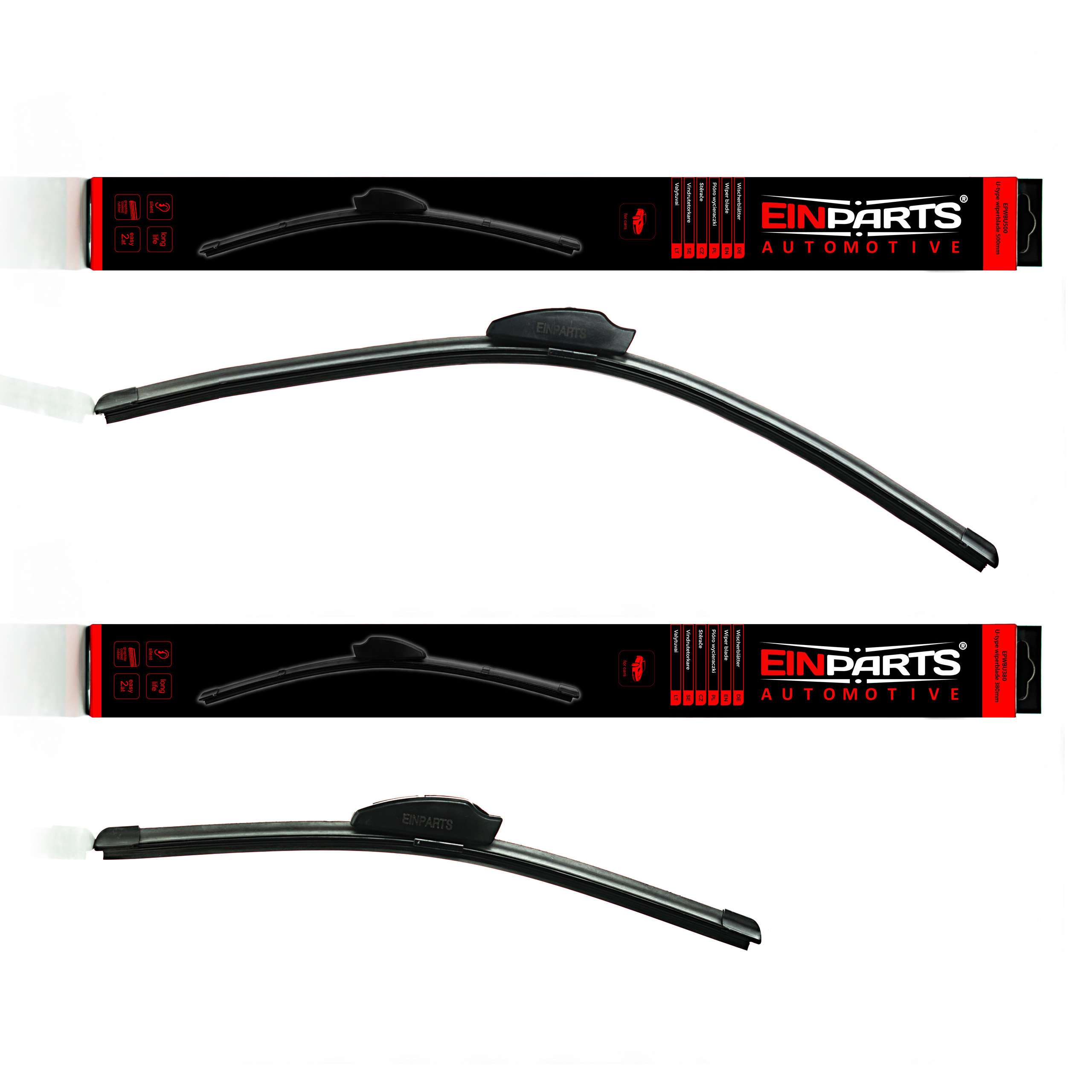 Přední stěrače 500/380mm ("U")