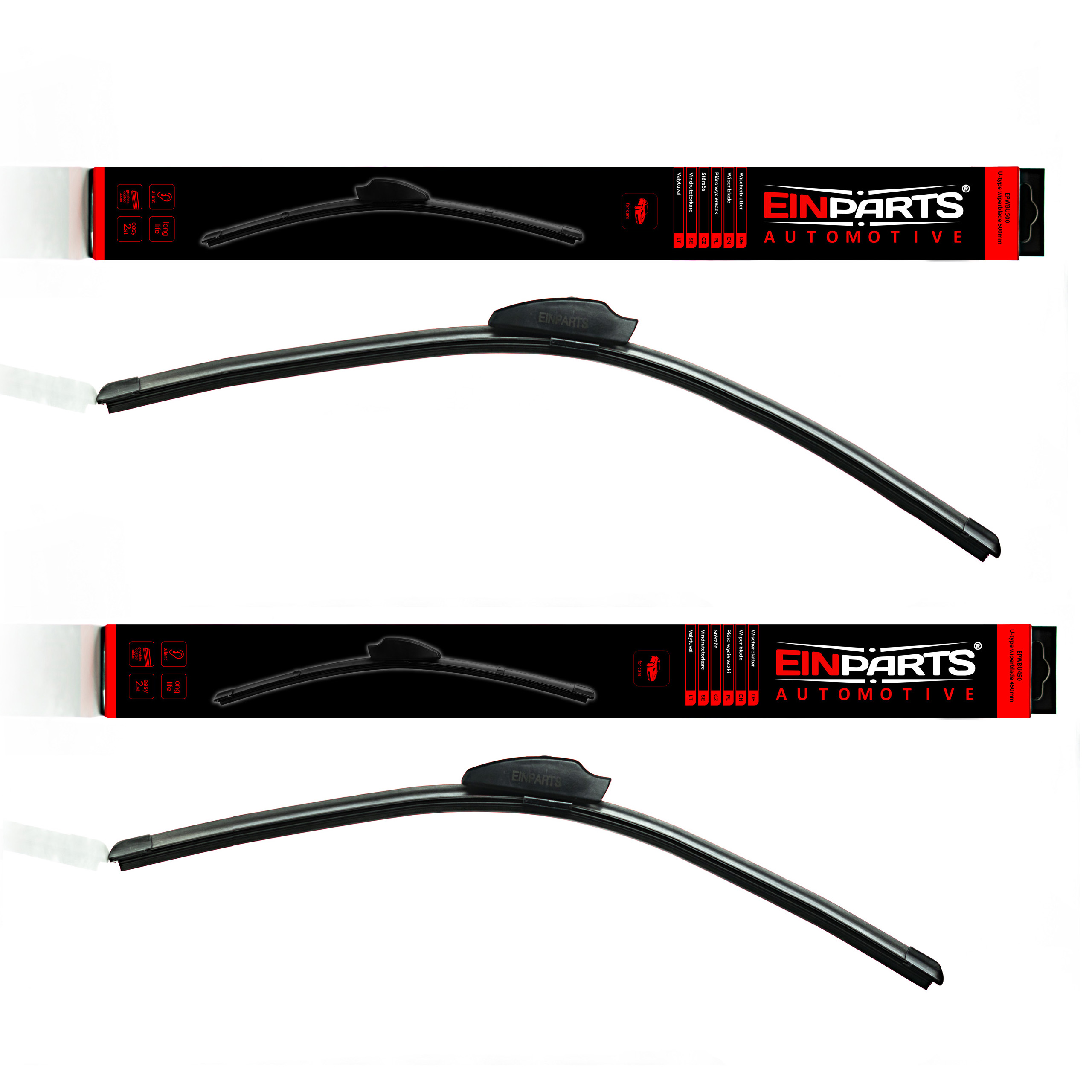 Přední stěrače 500/450mm ("U")