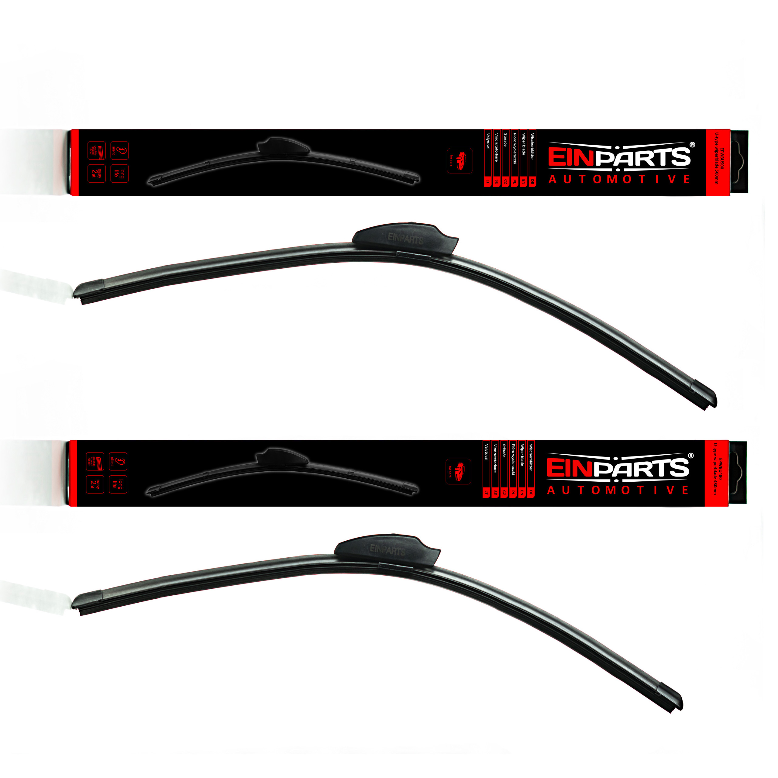 Přední stěrače 500/480mm ("U")