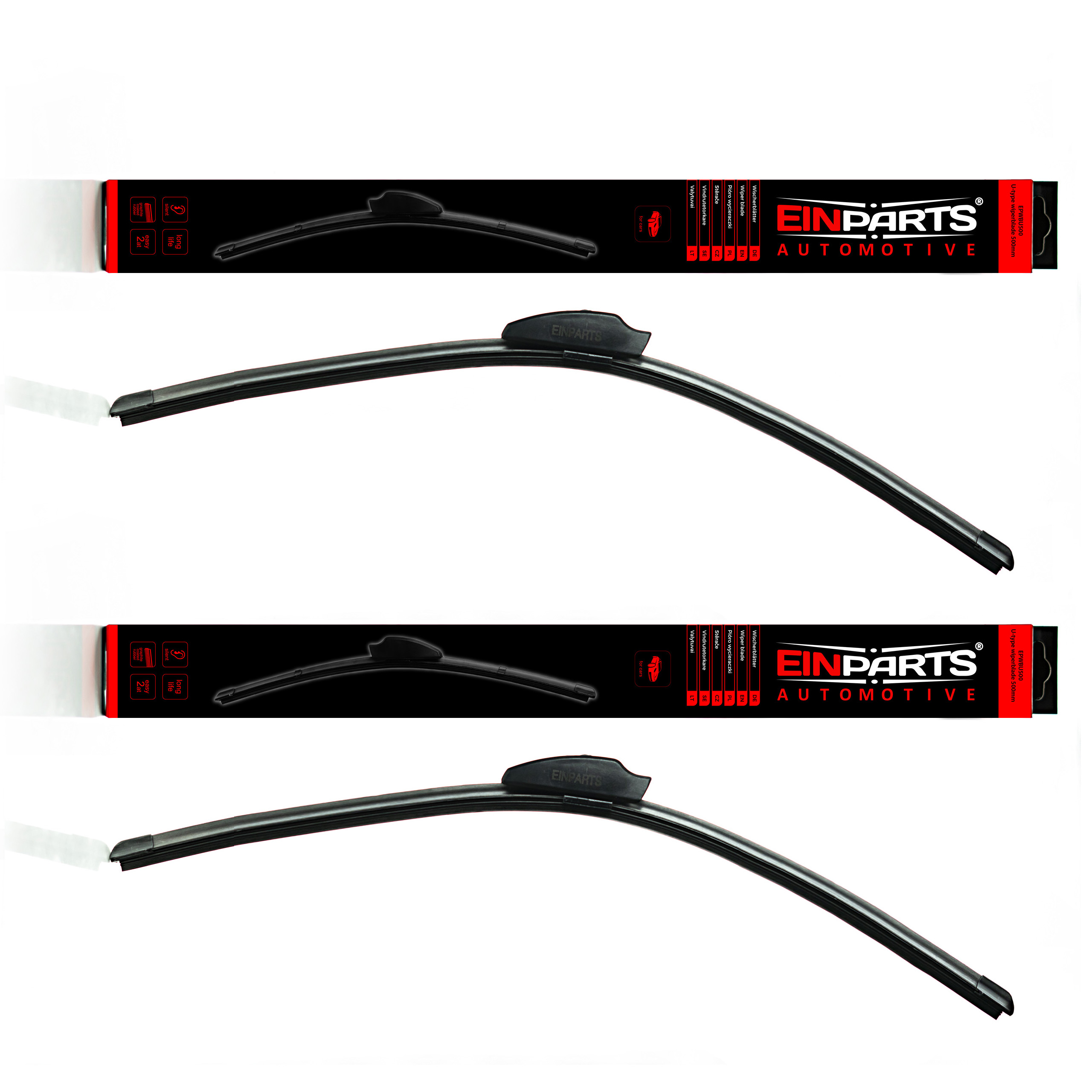 Přední stěrače 500/500mm ("U")