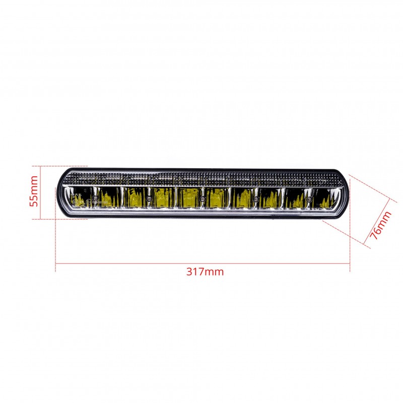 LED Dálková Světla s Denním Svícením 50W (10 x 5W CREE) 30° (homologace R112)