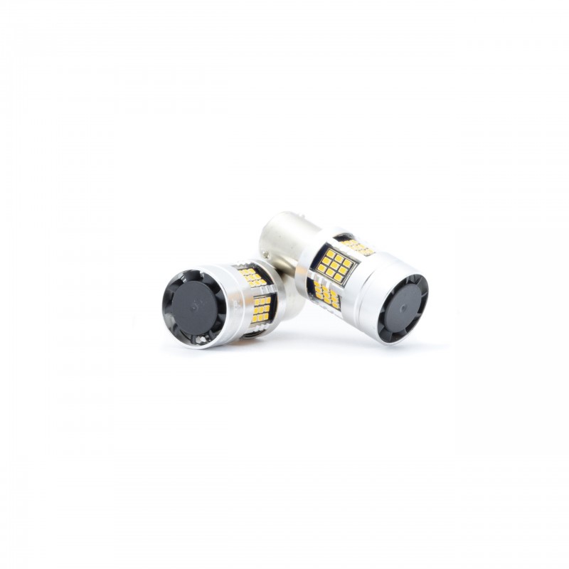 PY21W LED žárovky (54 x SMD 2016) jantar CANBUS