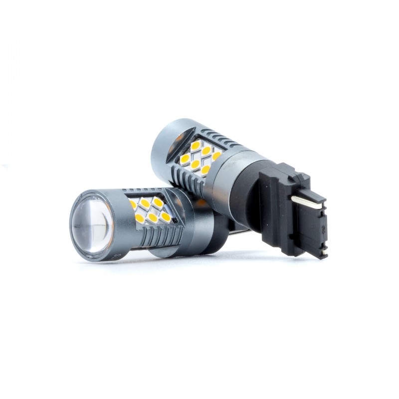 P27W LED žárovky (24 x SMD 3030) oranžová CANBUS
