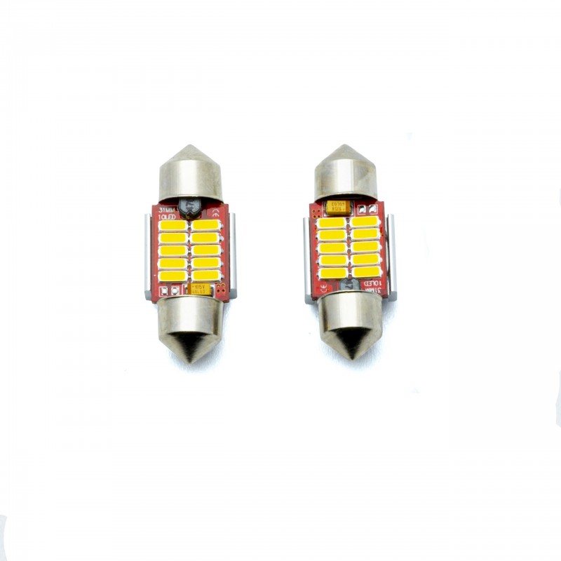 C5W LED žárovky (12 x SMD 4014) 31mm 5000K CANBUS 12/24V