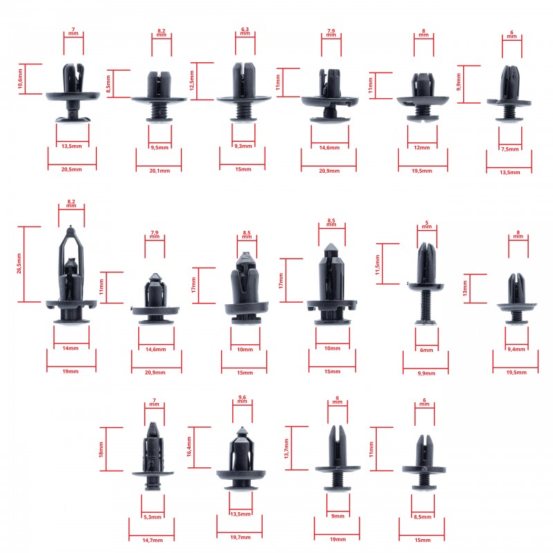 Spony do auta (625 ks) s nářadím