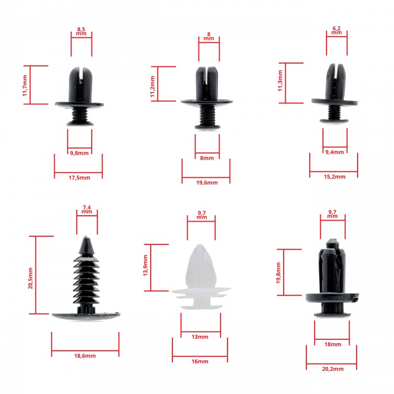 Spony do auta (100 ks)