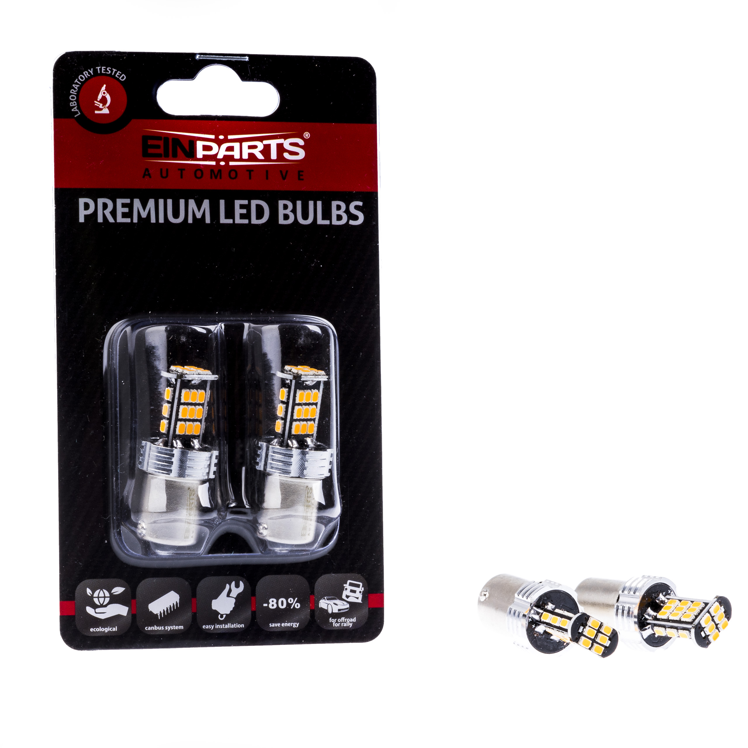 P21W LED žárovky (30 x SMD 3020) oranžová CANBUS