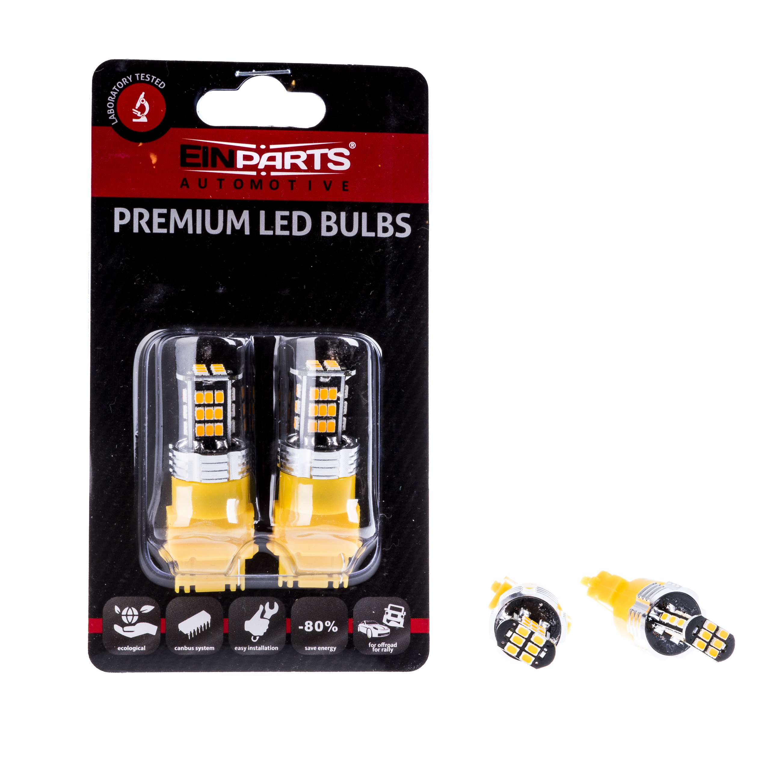 P27W LED žárovky (30 x SMD 3020) oranžová CANBUS