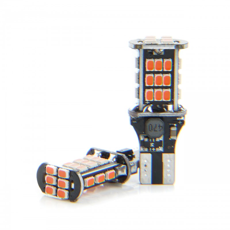 H16W LED žárovky (30 x SMD 3020) červená CANBUS