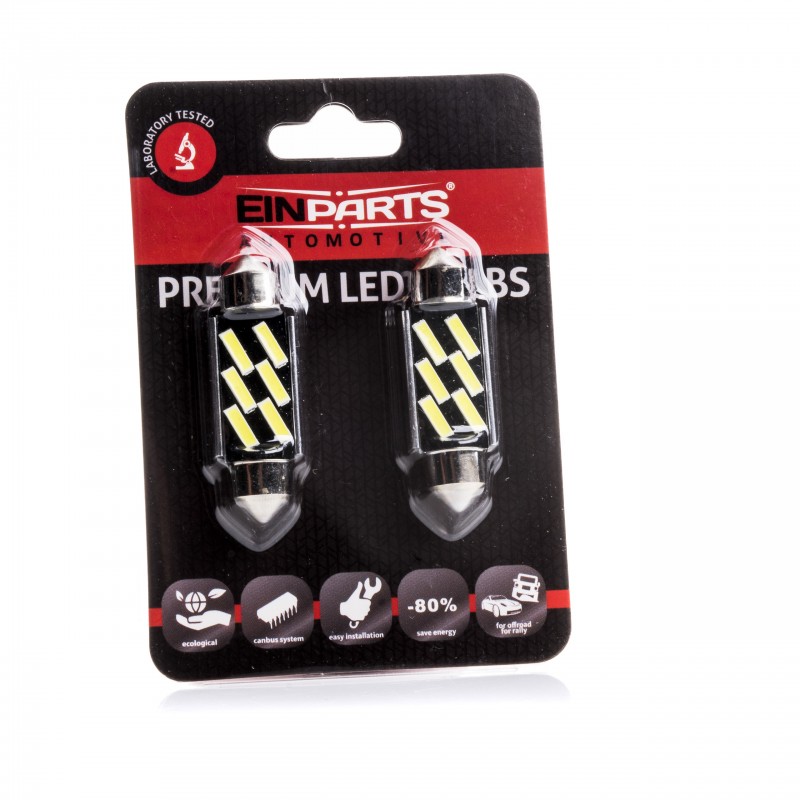 C10W LED žárovky (6 x SMD 7020) 39mm 6000K CANBUS