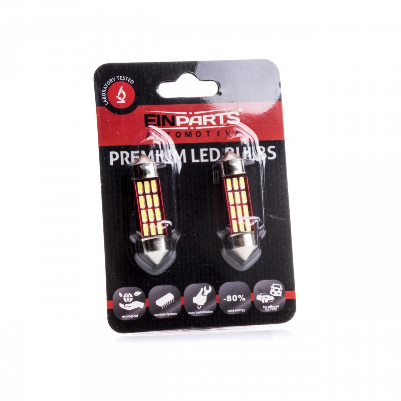 C5W LED žárovky (12 x SMD 4014) 36mm 6000K CANBUS