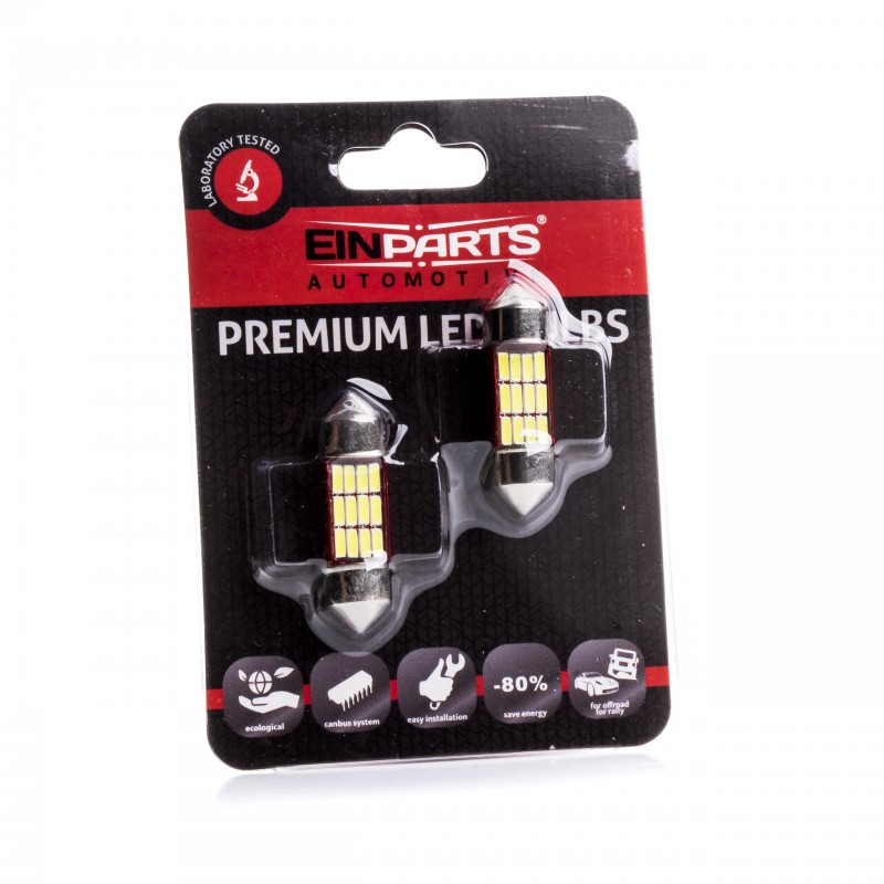 C5W LED žárovky (12 x SMD 4014) 32mm 6000K CANBUS