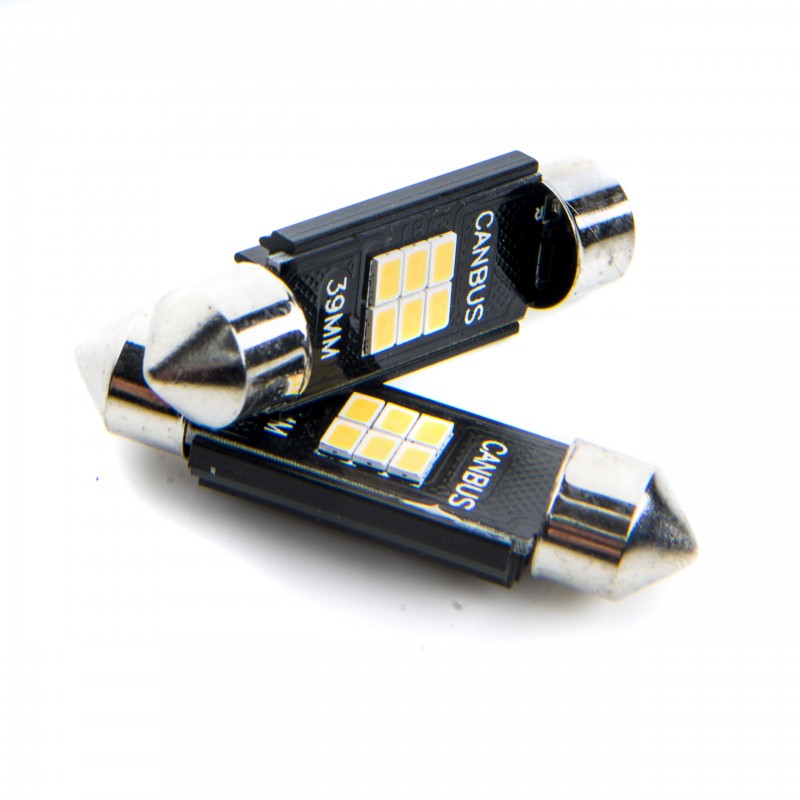 C10W LED žárovky (6 x SMD 2016) 39mm 6000K CANBUS