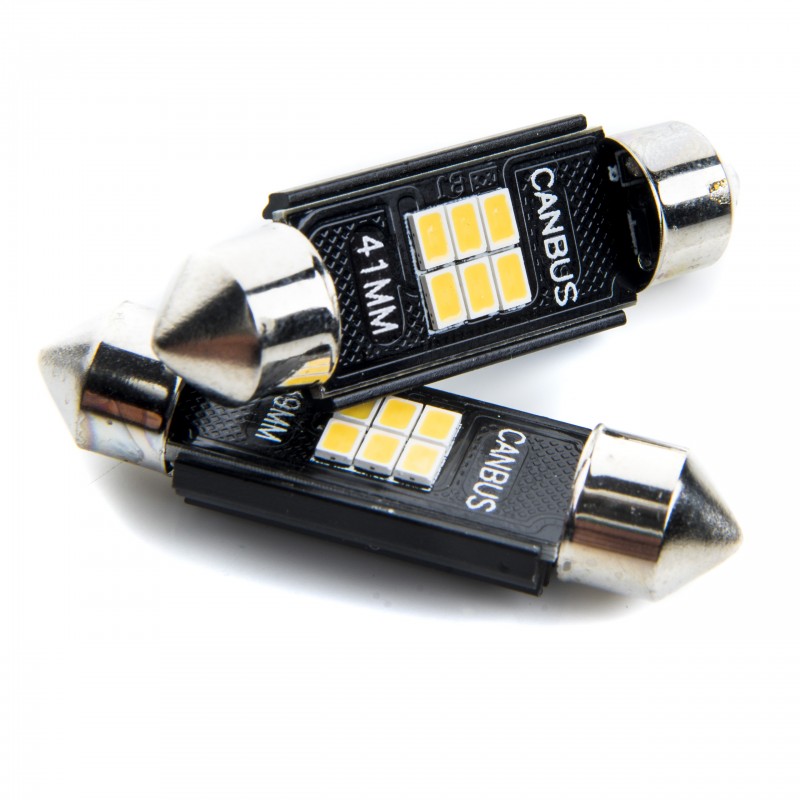 C10W LED žárovky (6 x SMD 2016) 42mm 6000K CANBUS